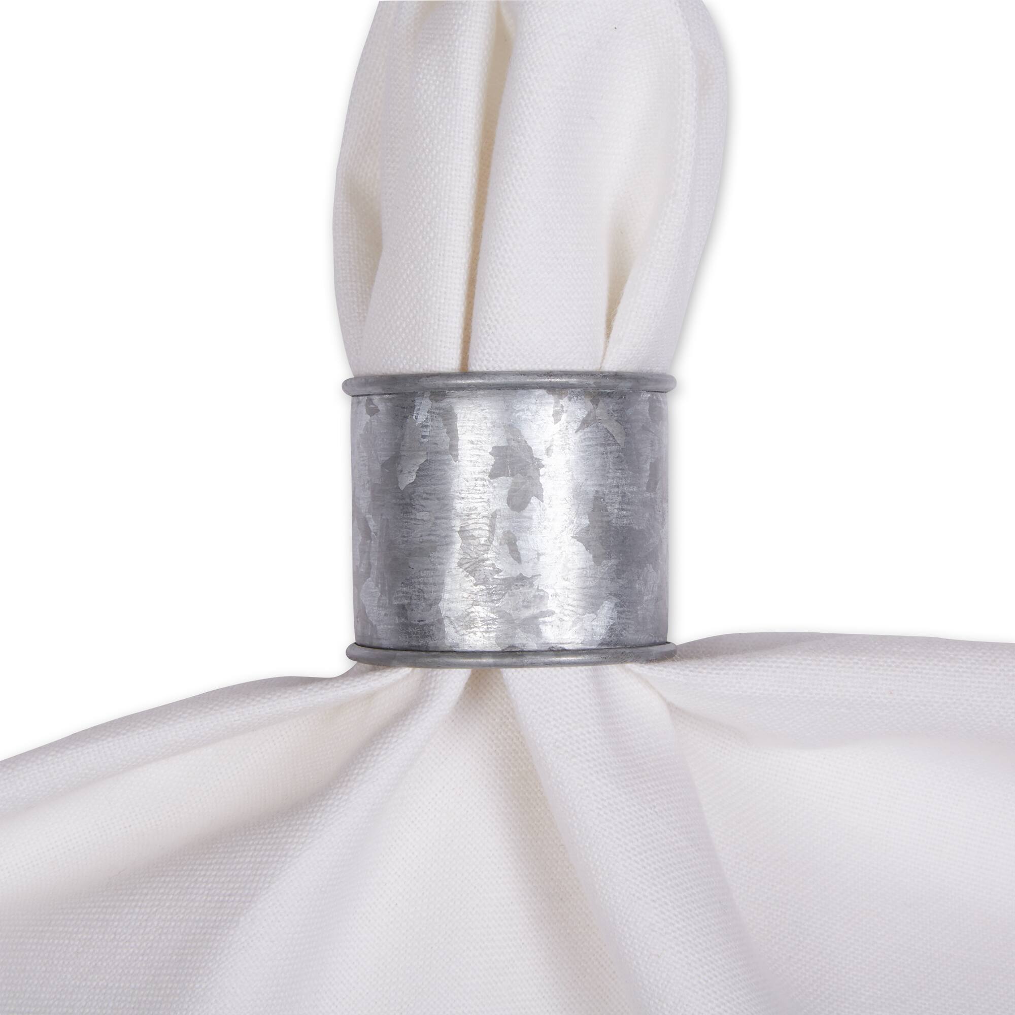 DII® Galvanized Band Napkin Rings, 6ct.